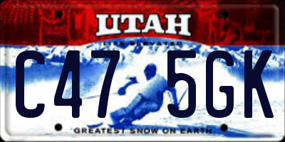 UT license plate C475GK
