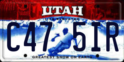UT license plate C475IR