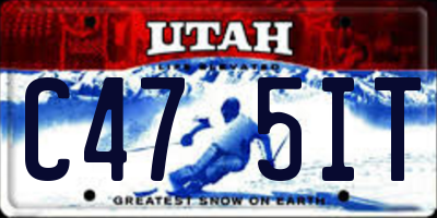 UT license plate C475IT