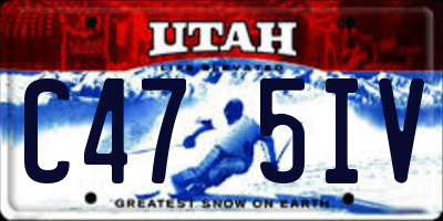 UT license plate C475IV