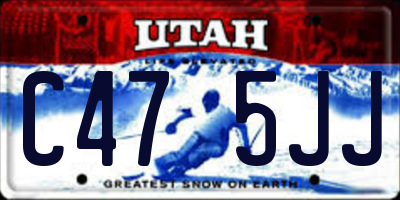 UT license plate C475JJ