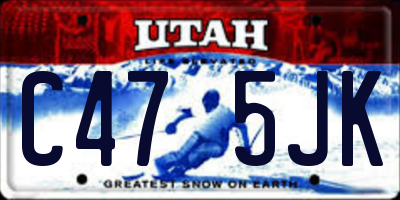 UT license plate C475JK
