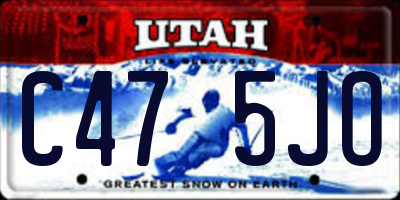 UT license plate C475JO