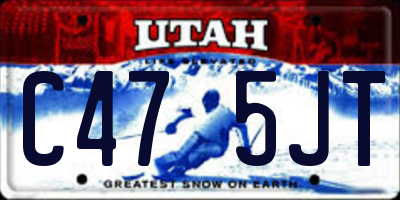 UT license plate C475JT
