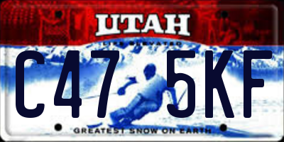UT license plate C475KF