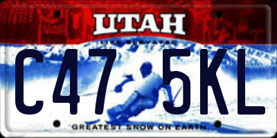 UT license plate C475KL