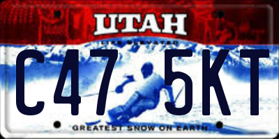 UT license plate C475KT