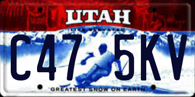 UT license plate C475KV