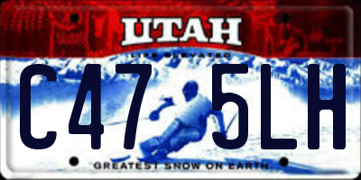 UT license plate C475LH