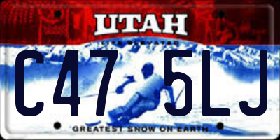 UT license plate C475LJ