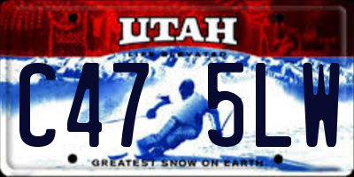 UT license plate C475LW