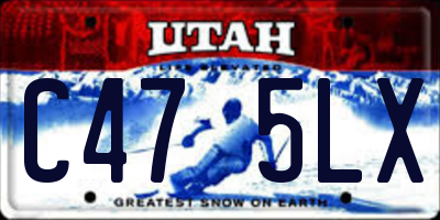 UT license plate C475LX
