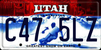 UT license plate C475LZ