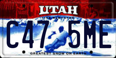 UT license plate C475ME