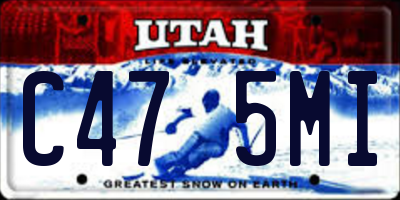 UT license plate C475MI