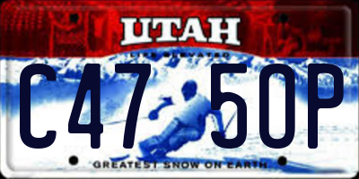 UT license plate C475OP