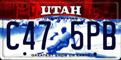 UT license plate C475PB