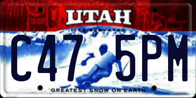 UT license plate C475PM