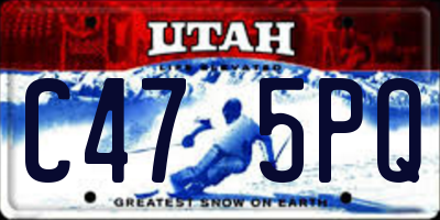 UT license plate C475PQ