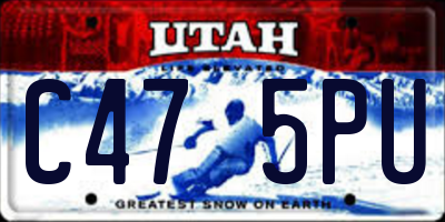 UT license plate C475PU