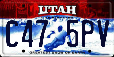 UT license plate C475PV