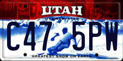 UT license plate C475PW