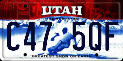 UT license plate C475QF