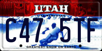 UT license plate C475TF