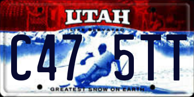 UT license plate C475TT