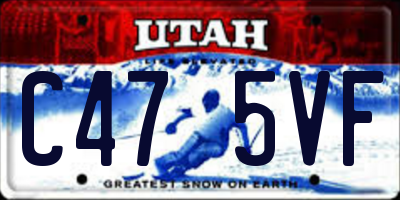 UT license plate C475VF