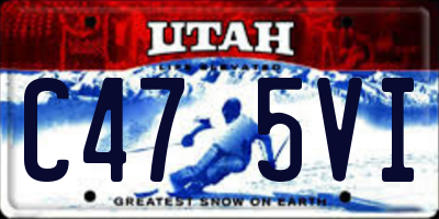 UT license plate C475VI