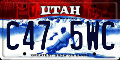 UT license plate C475WC