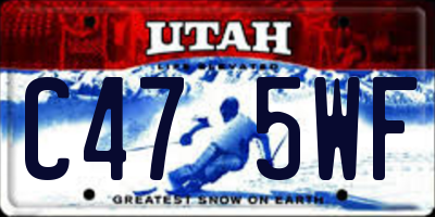 UT license plate C475WF