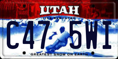 UT license plate C475WI