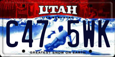 UT license plate C475WK