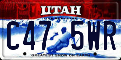 UT license plate C475WR