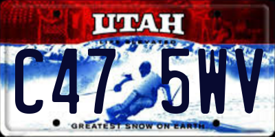 UT license plate C475WV
