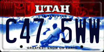 UT license plate C475WW