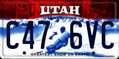 UT license plate C476VC