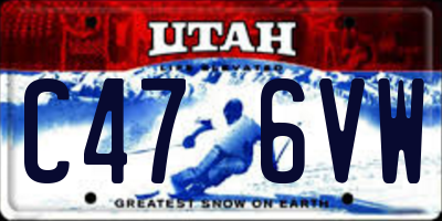 UT license plate C476VW