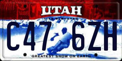 UT license plate C476ZH