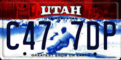 UT license plate C477DP