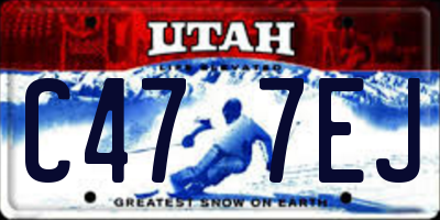 UT license plate C477EJ