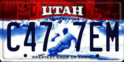 UT license plate C477EM