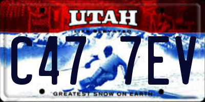 UT license plate C477EV