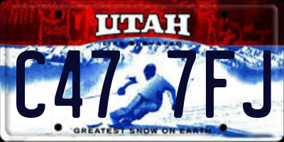 UT license plate C477FJ
