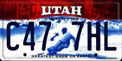 UT license plate C477HL