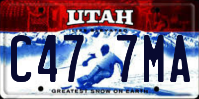 UT license plate C477MA