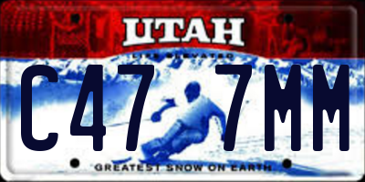 UT license plate C477MM