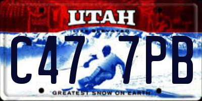 UT license plate C477PB